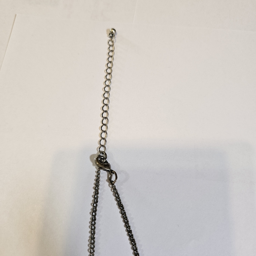 2/$20 Silver Tone Faux Turquoise Statement Necklace - Picture 5 of 6
